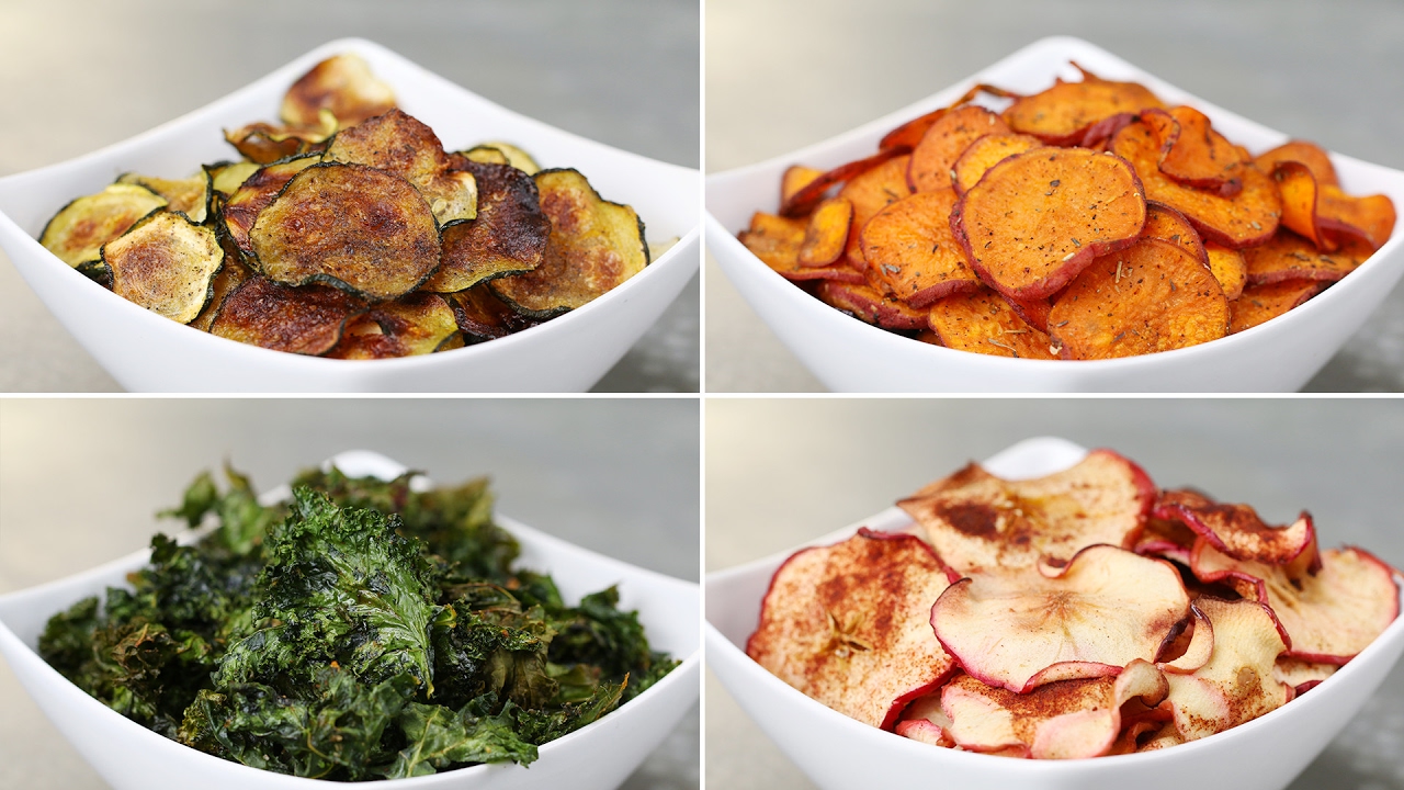 Baked Fruit & Veggie Chips 4 Ways