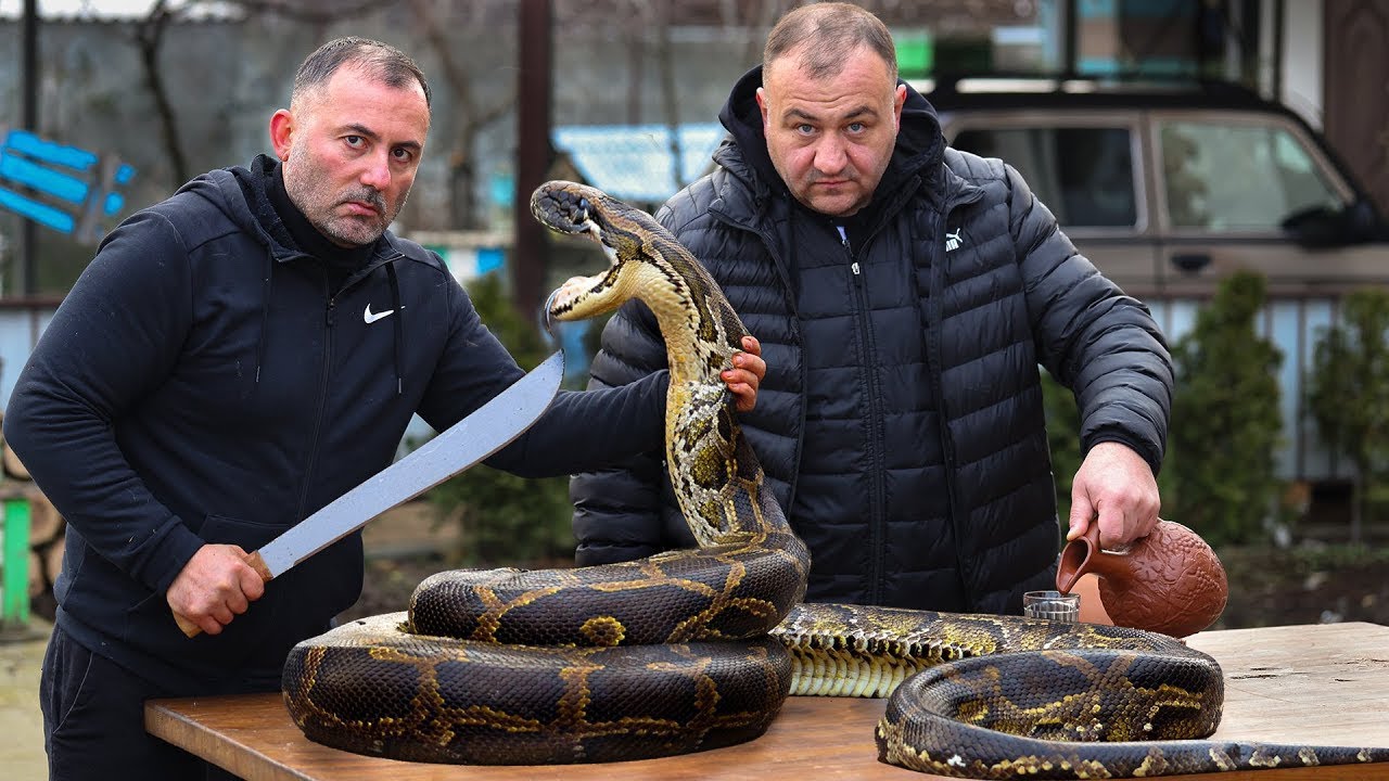 SNAKE on the GRILL. Snake shish KEBAB | GEORGY KAVKAZ
