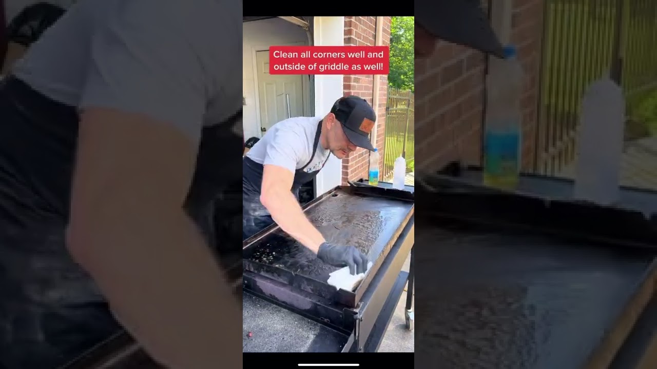 How to clean flat top griddle! #cleaning #griddle #grill #bbq