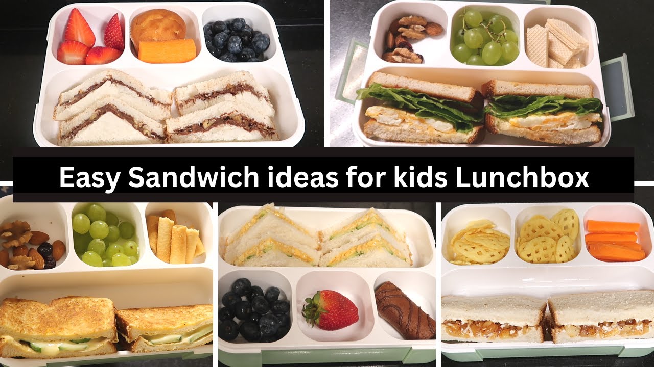 5 Easy Sandwich ideas for kids Lunchbox – Mon to Friday Tiffin Recipes for School kids