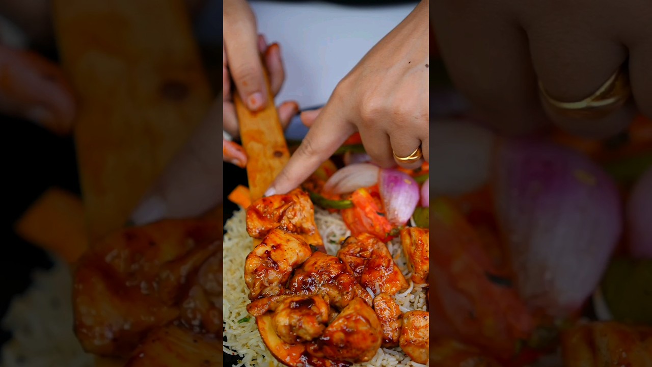 Herb Rice With Honey Chicken #shorts