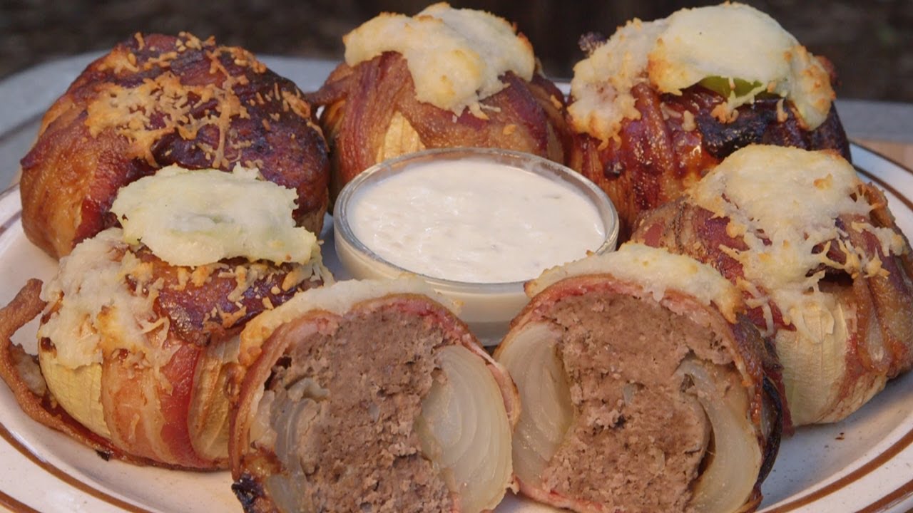 How to BBQ Bacon Meatball Stuffed Onions | Recipe