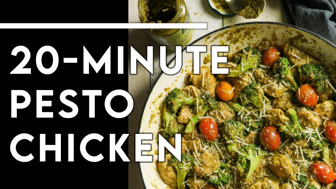 THE EASIEST 20-MINUTE KETO DINNER EVER – One-pot Pesto Chicken Skillet – CHEF MICHAEL