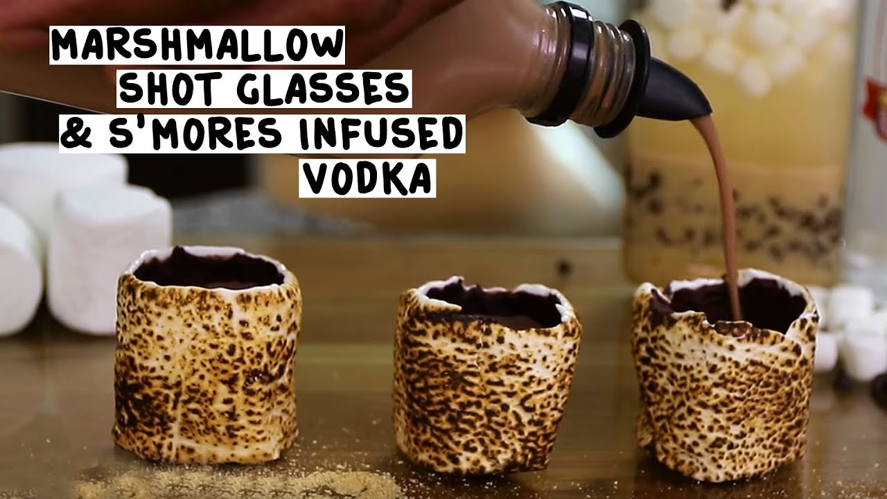 Marshmallow Shot Glasses with S’mores Vodka