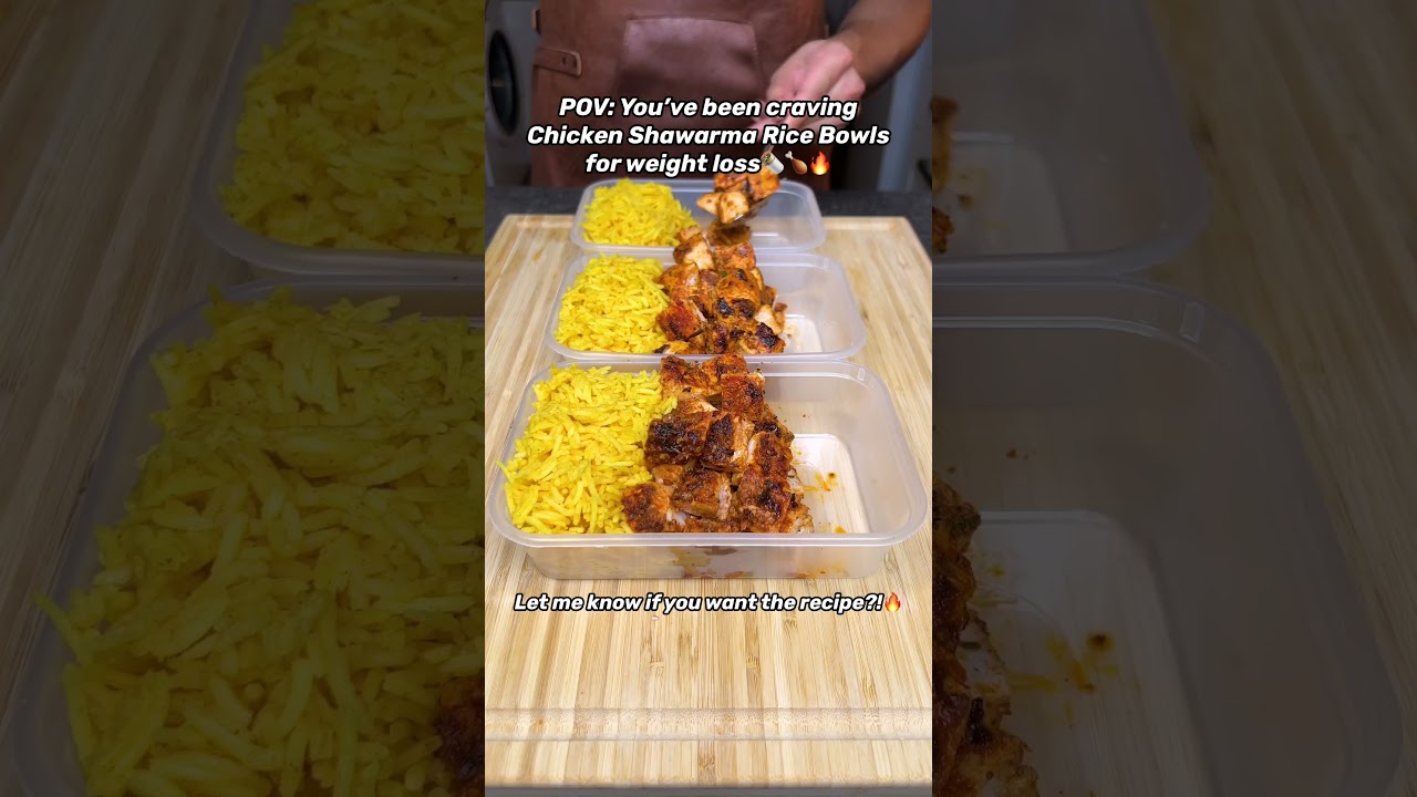 You've Been Craving Chicken Shawarma Rice Bowls for Weight Loss! #recipe #food #mealprep #foodie
