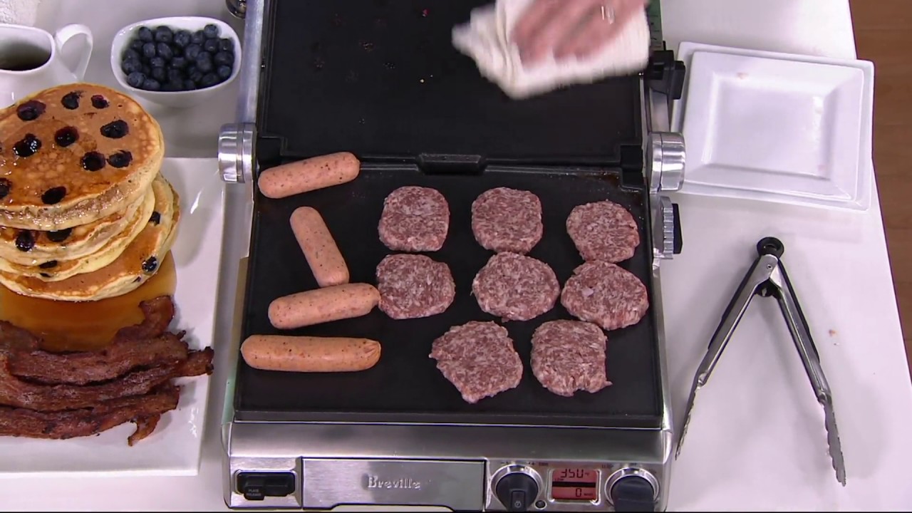 Breville Stainless Steel 1800W Smart Grill with 2 Extra Plates on QVC