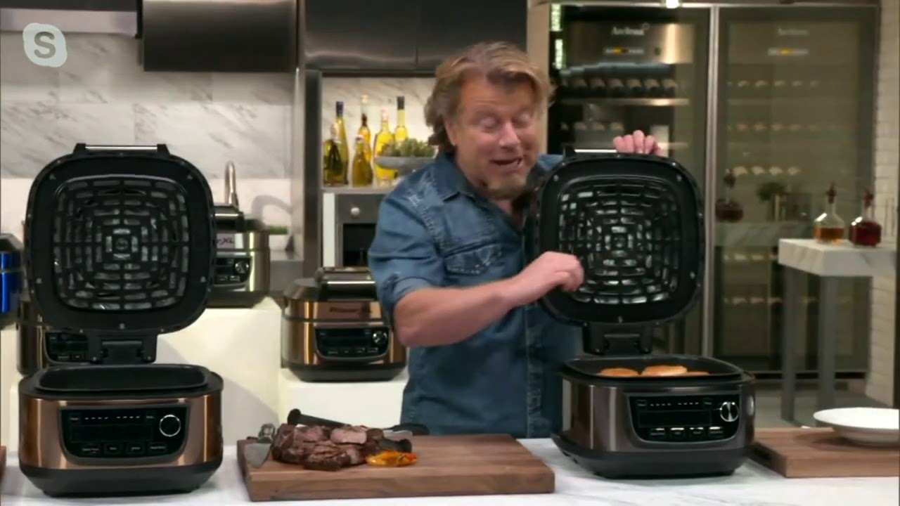 PowerXL 1550W 6-qt 12-in-1 Grill Air Fryer Combo with Glass Lid on QVC