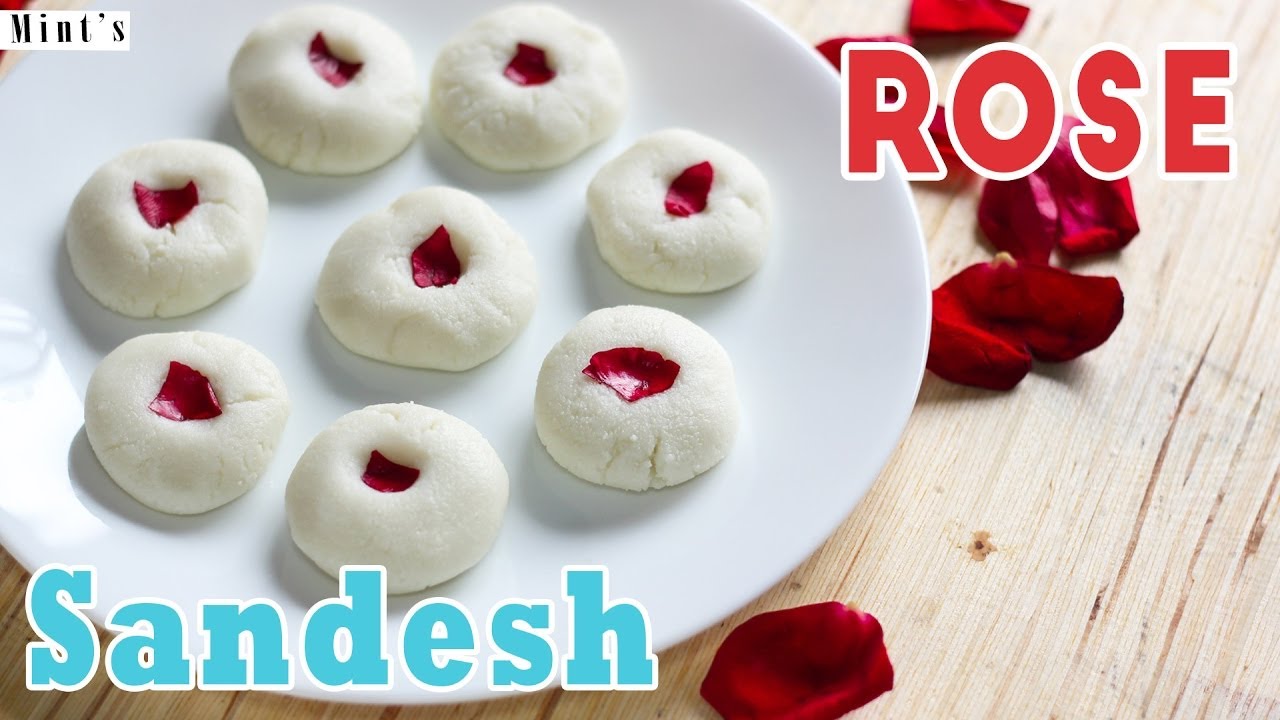 Bengali Rose Sandesh – How To Make Sandesh – Indian Dessert Recipe
