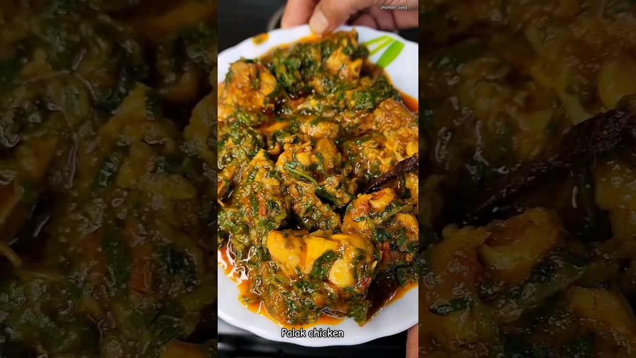 #shorts palak chicken in 1 minute #spinachchicken #chickencurry
