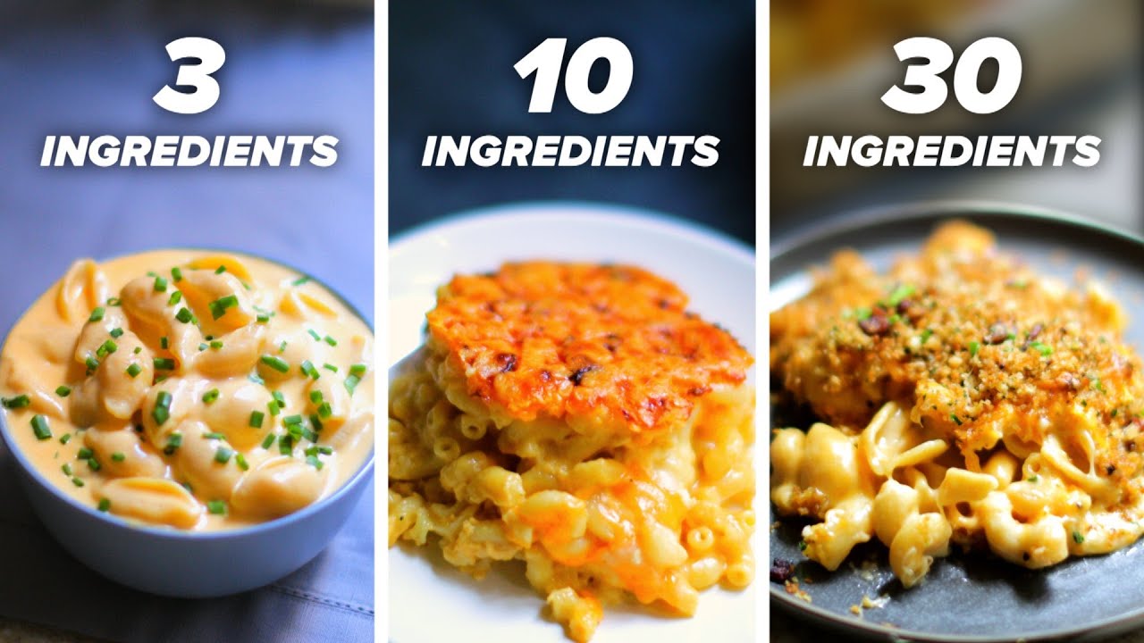 3-Ingredient vs. 10-Ingredient vs. 30-Ingredient Mac ‘N” Cheese