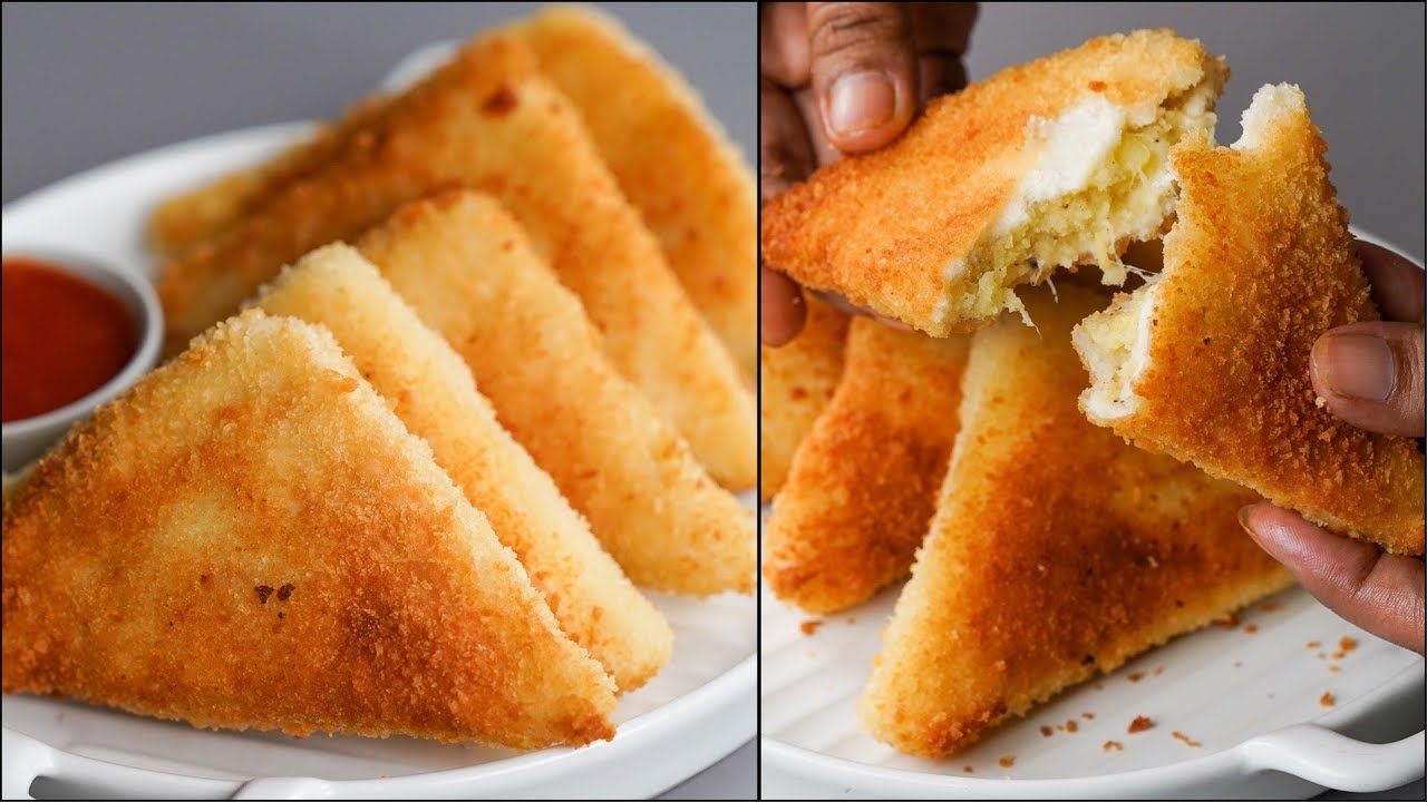 Potato Bread Patties | Easy Kids Tiffin Recipe | Lunchbox Recipe | Bread Triangle Snacks | N’Oven