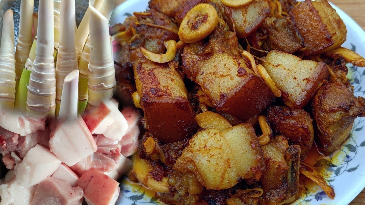 Pork Fry with Fresh Bamboo Shoots | Pork with Bamboo Shoots Recipe | Tasty Pork Recipe |
