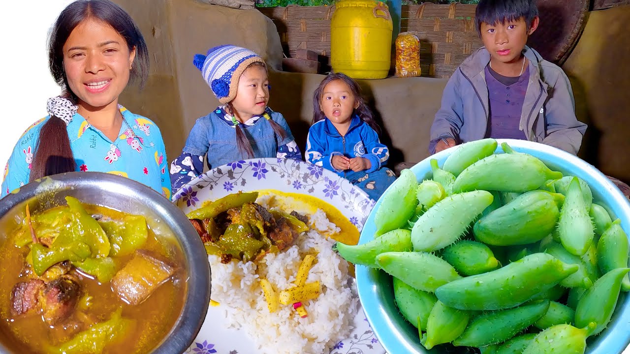 my spiny gourd & Pork  curry recipes for my sister & brother || sumnima Rai ||