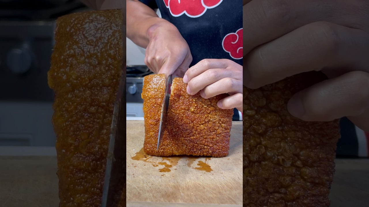 Crispy roast pork belly #porkbelly #crispy
