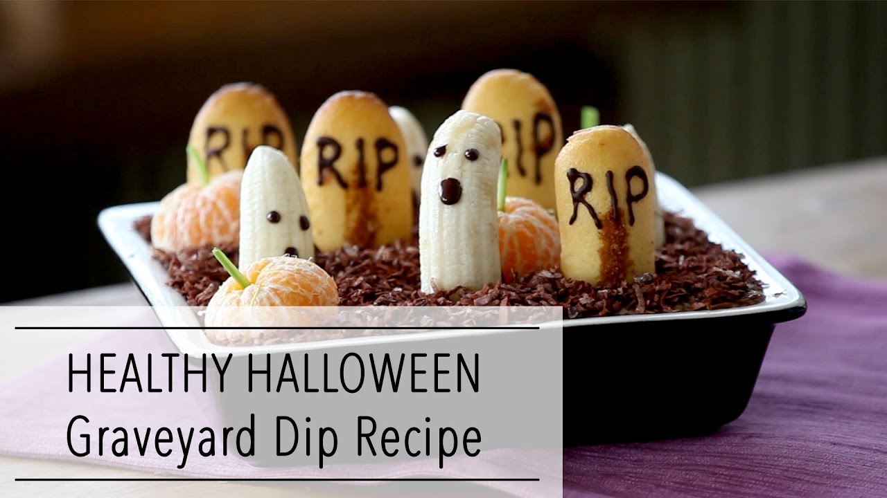 HEALTHY HALLOWEEN Dessert Dip | Edible GRAVEYARD | VEGAN Reduced Sugar DESSERT!