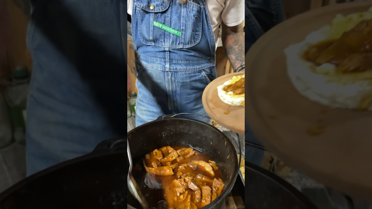 Pork steaks in a gravy! #cooking #outdoorcooking #foodshorts #recipe #food #homemade #pork #olympics