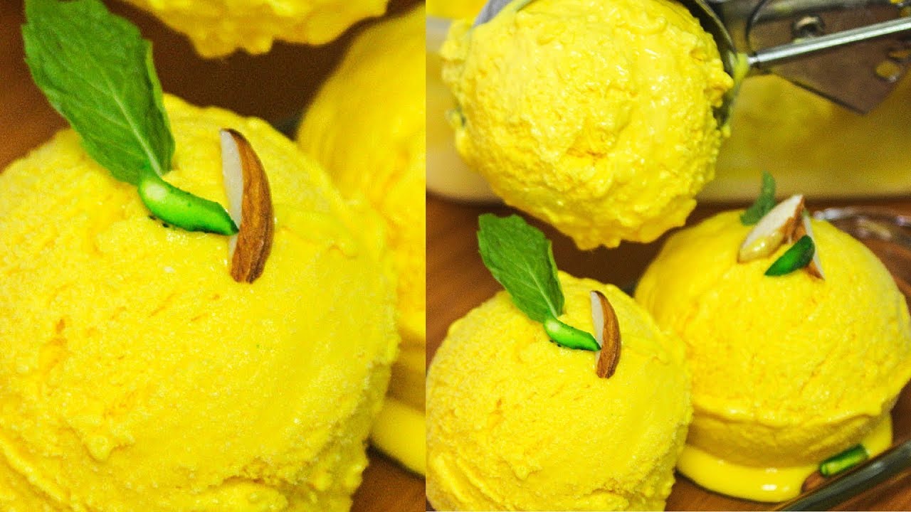 3 Ingredients Mango Ice Cream Recipe | Mango Dessert Recipes | Kanak’s Kitchen