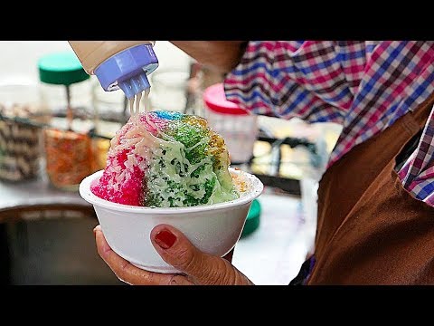 Bangkok Street Food – RAINBOW SHAVED ICE DESSERT Thailand