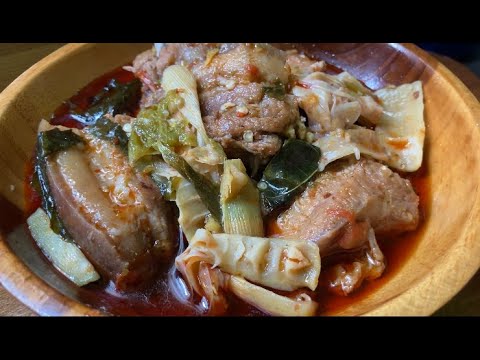 Pork with bamboo shoots recipe || Tasty pork recipe || Naga food || Naga Kitchen
