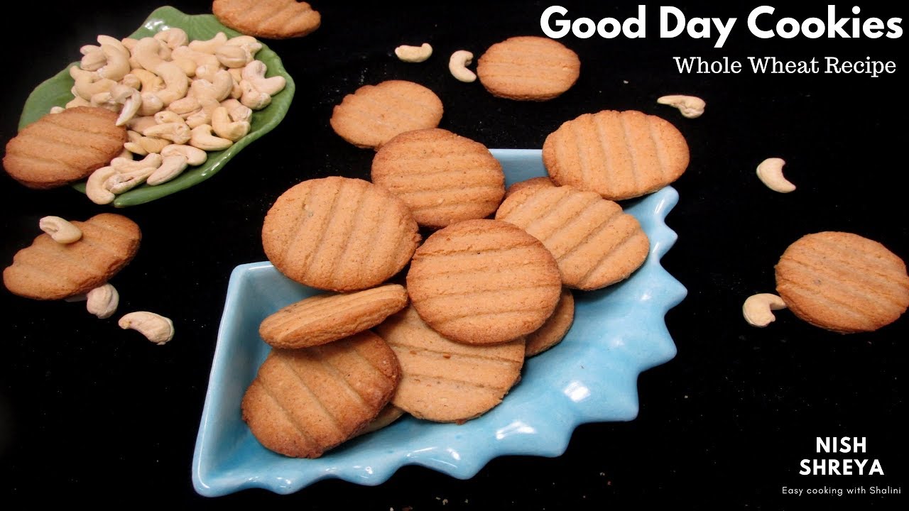 Eggless Good Day Cookies Recipe With Wheat Flour | Cashew Butter GoodDay Cookies |