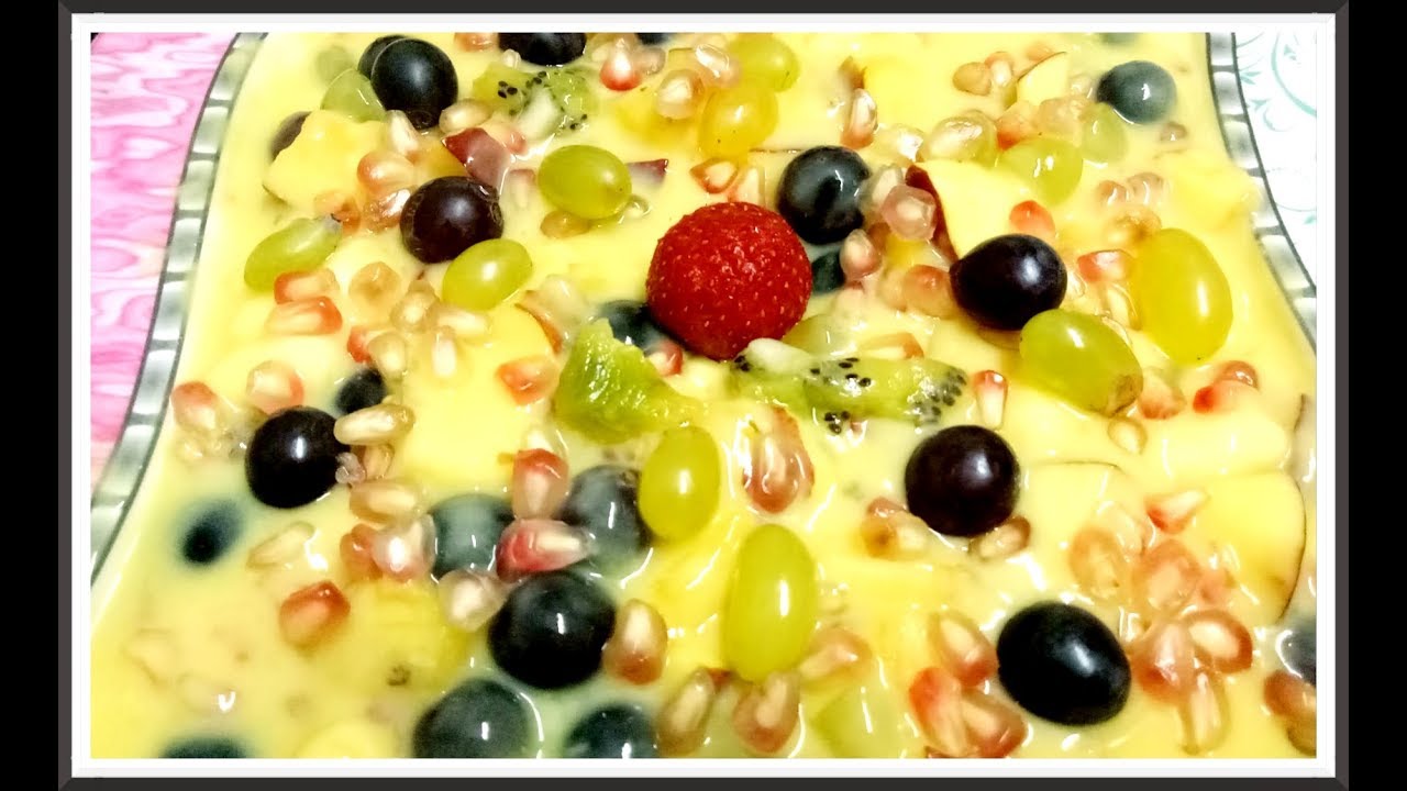 Fruit Custard Recipe | Healthy Dessert | How to Make Custard Recipe in Telugu | ఫ్రూట్ కస్టర్డ్