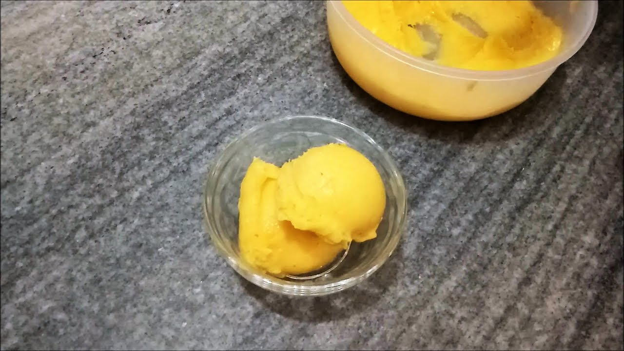 Mango Sorbet Recipe | Homemade Mango Sorbet | Mango Frozen Dessert