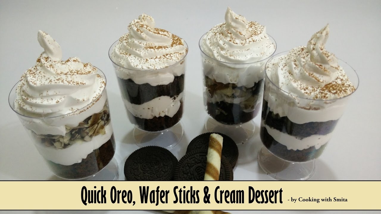 Quick Oreo Wafer Sticks & Cream Dessert Recipe by Cooking with Smita | Quick Cake & Cookie Dessert