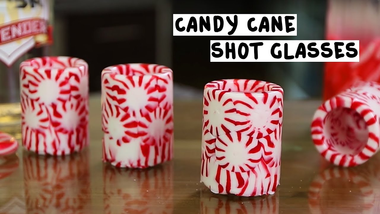 Candy Cane Shot Glasses with Candy Cane Vodka