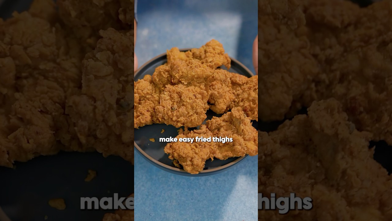Easy Fried Chicken Thighs #shorts #friedchicken