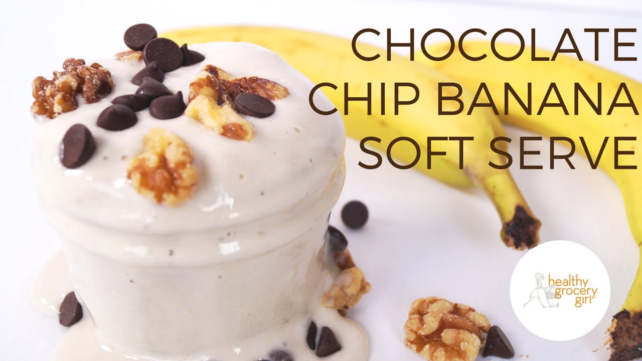 Chocolate Chip Banana Soft Serve | Healthy Dessert Recipe | Healthy Grocery Girl