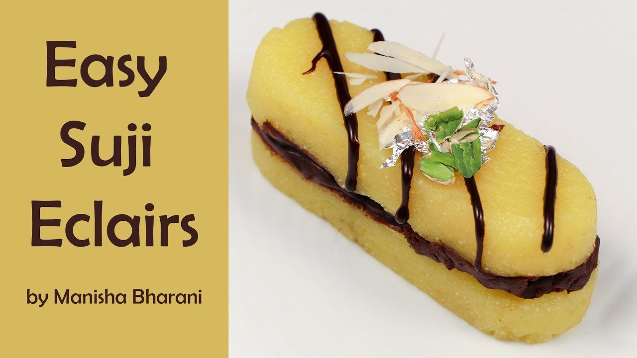 Easy Eclairs Dessert Recipe How To Make No Bake Chocolate Éclair सूजी के एक्लेयर्स डिजर्ट