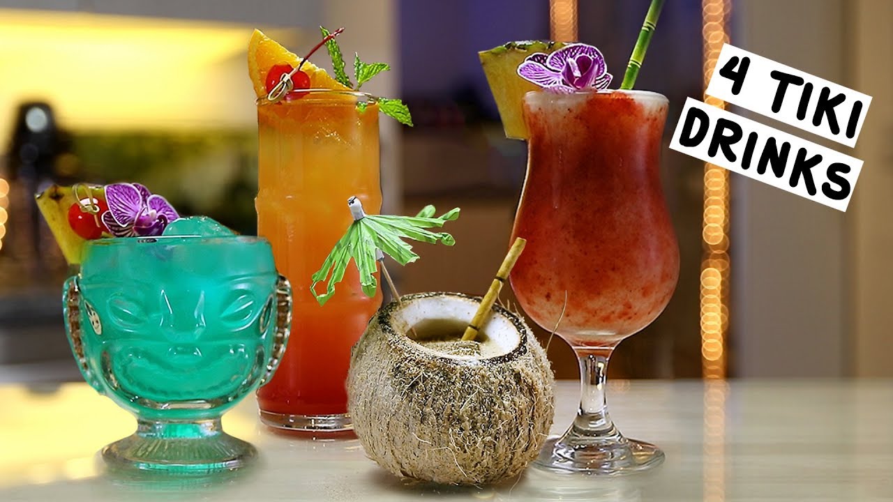 Four Tiki Drinks