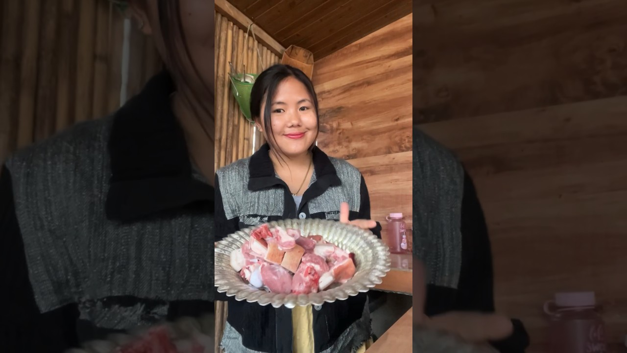 Pork recipes in Arunachal style #youtubeshorts #arunachalprades #everydaycooking #foodie