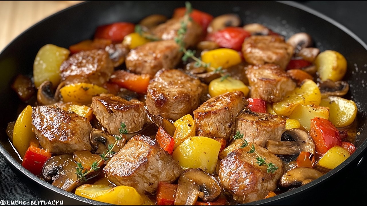 Best recipe for dinner: flavorful pork with potatoes!
