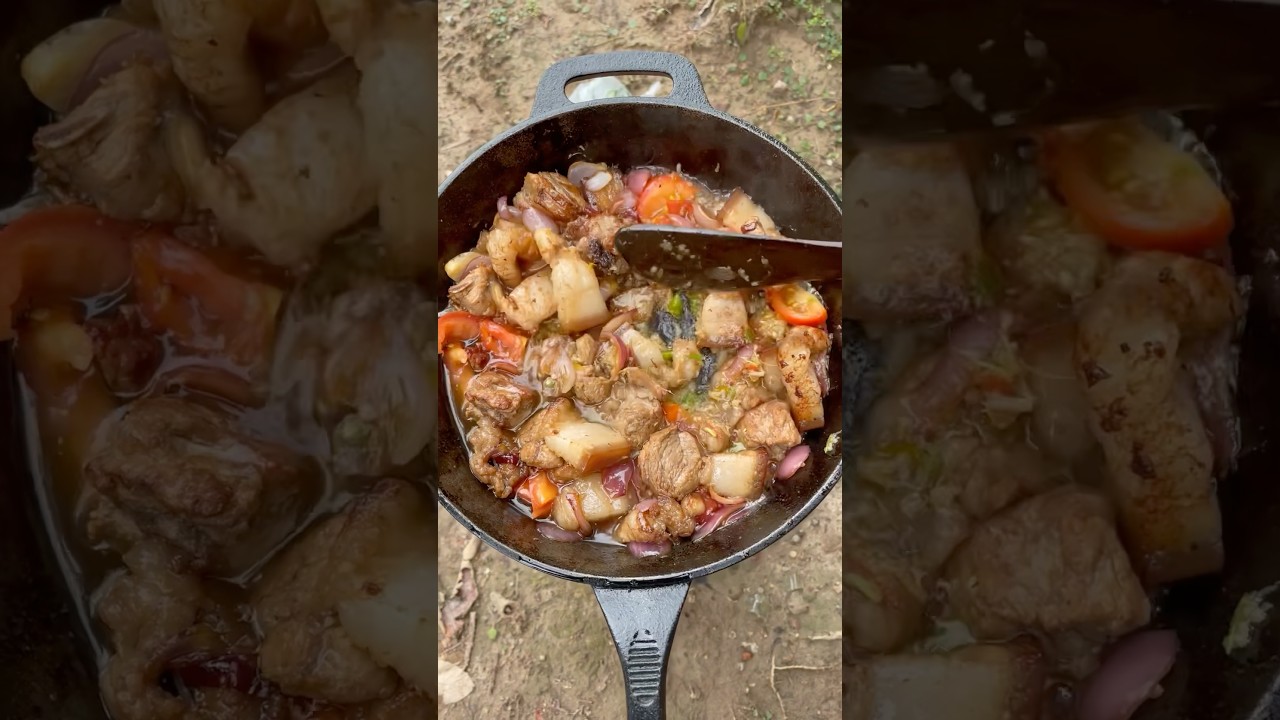 Gahori | Pork | Follow for more outdoor cooking video #cooking #outdoors #recipe #camping #bushcraft