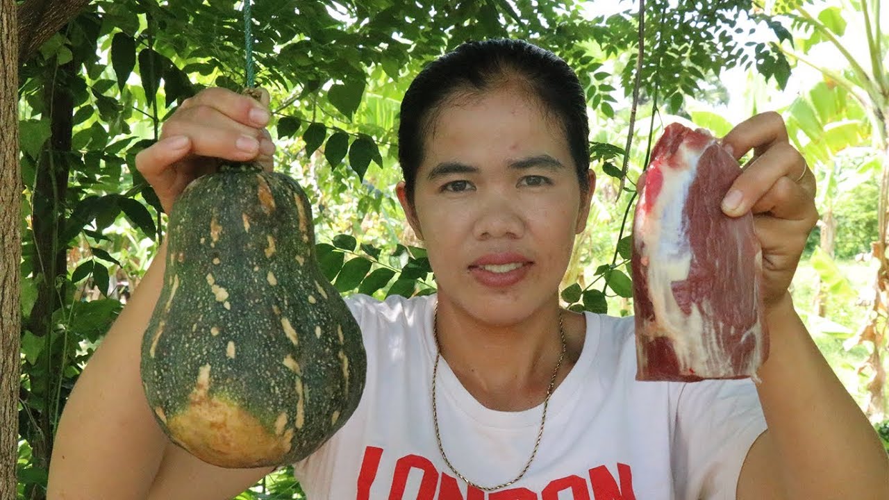 Awesome Cooking Fried Beef With Pumpkin Delicious Recipe – Fried Beef Recipes – Primitive Technology
