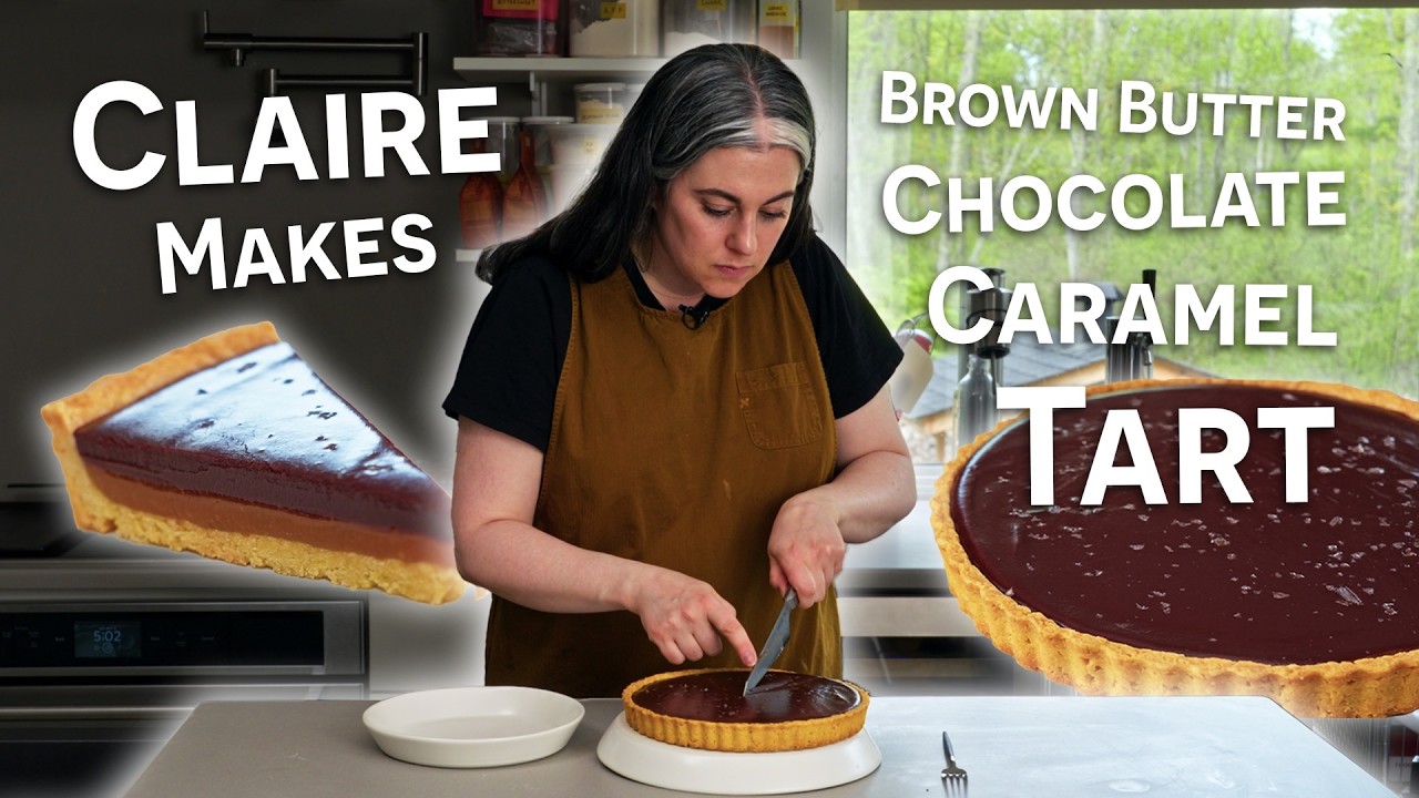 Claire Saffitz Makes Ultimate Brown Butter Chocolate Caramel Tart | Dessert Person