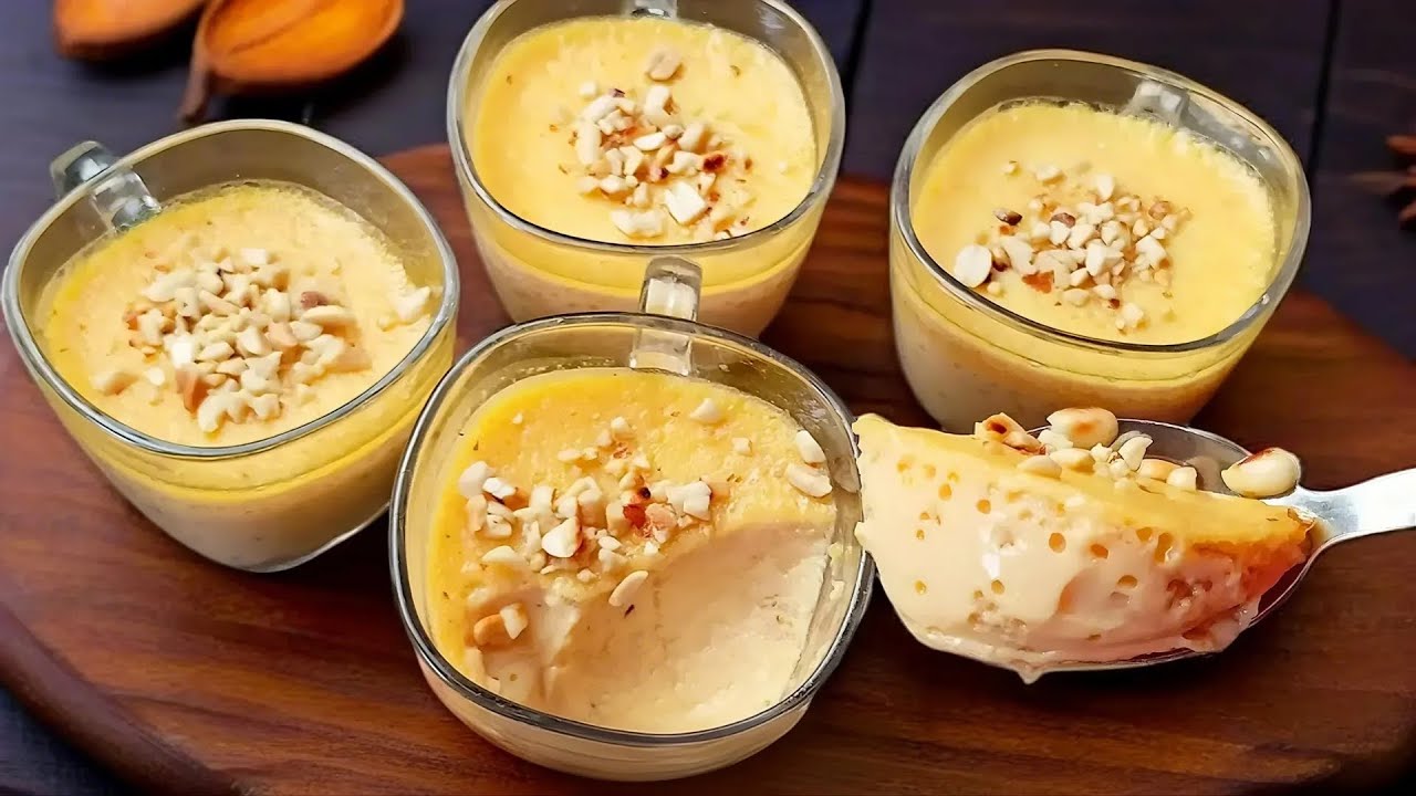 Just 3 ingredients easy dessert recipe in 10 minutes! No oven! No gelatin! No cornstarch!