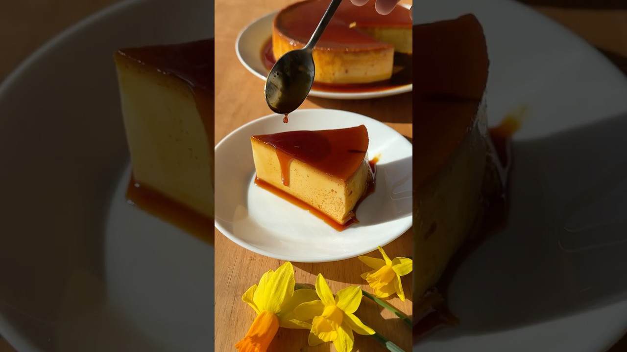 5-Ingredient Caramel Flan | Easy & Creamy Dessert! #flan recipe #caramel #easydessert #food