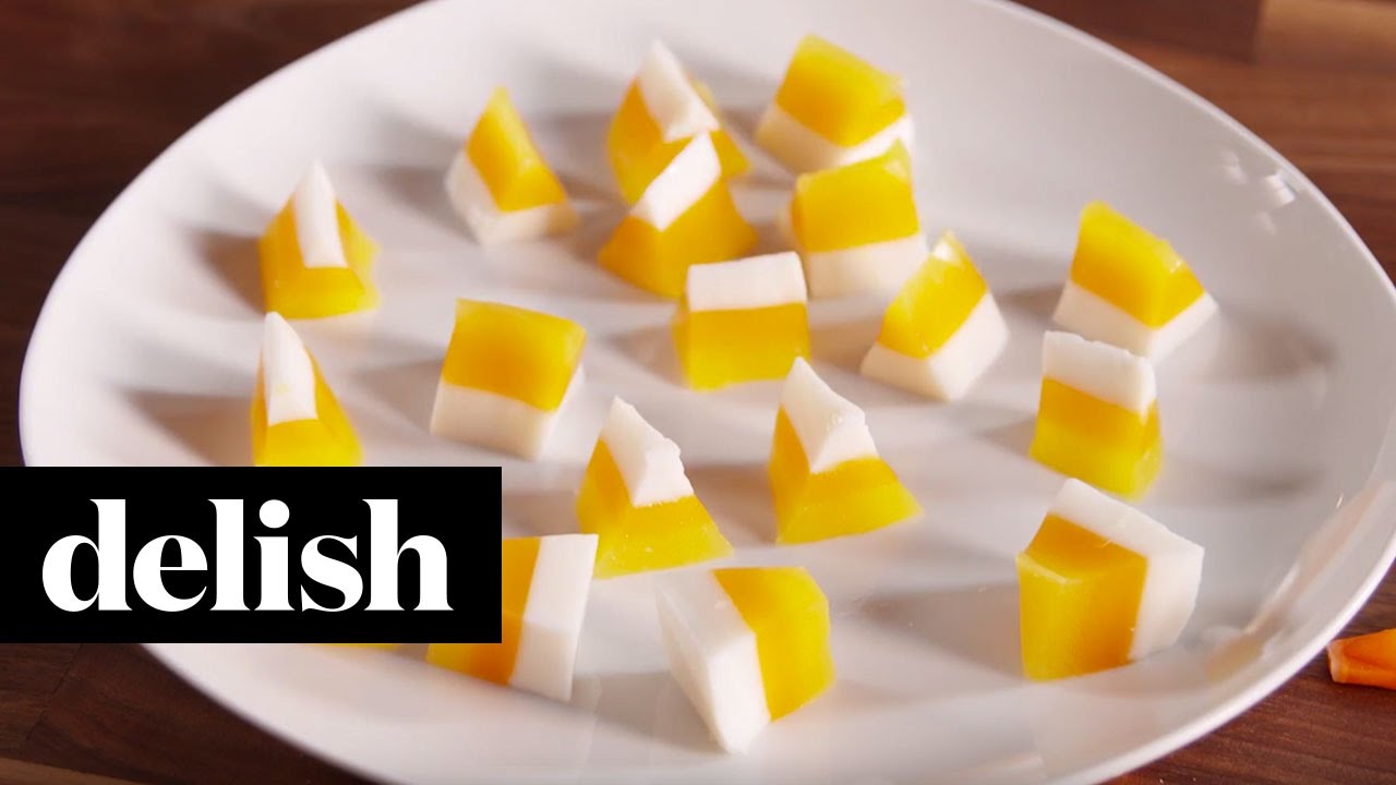 Candy Corn Jell-O Shots | Delish