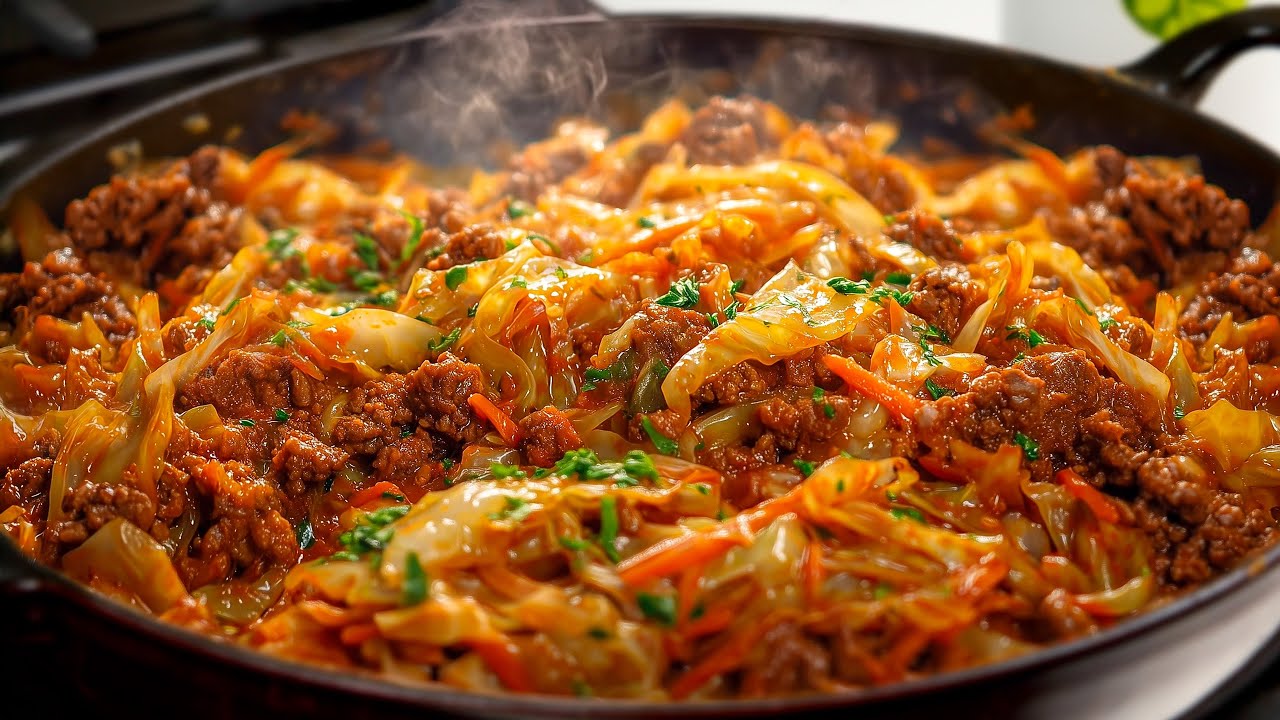 SERIOUSLY, I Could Eat This Ground Beef & Cabbage All Winter! Easy One-Pan Dinner