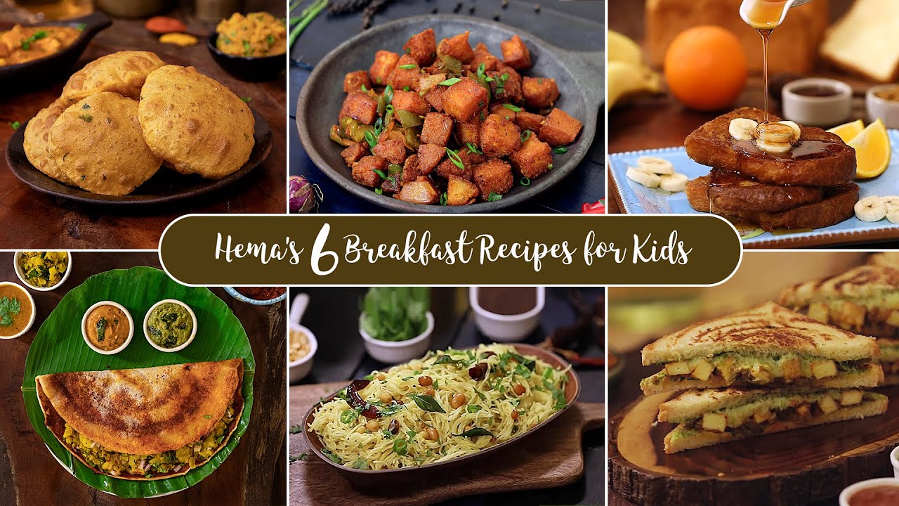 6 Easy Breakfast Recipes for Kids | Instant Breakfast Recipes | Monday to Saturday Breakfast Ideas