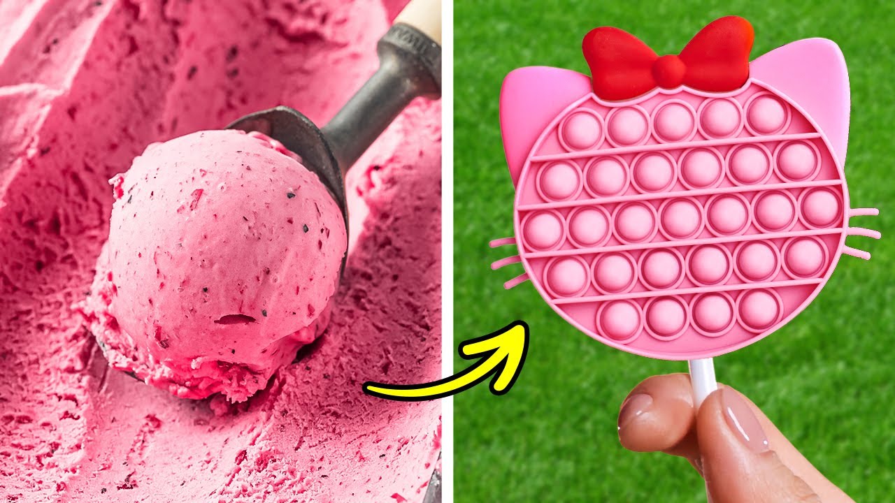 Colorful And Sweet Dessert Ideas And Food Recipes With Ice Cream, Cake And Chocolate