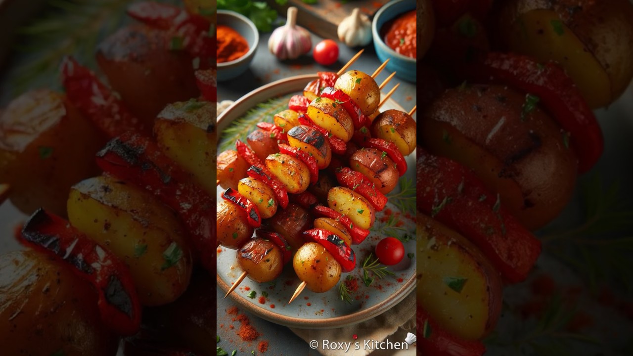 Smoky BBQ Potato Skewers for Dinner – #recipe in description