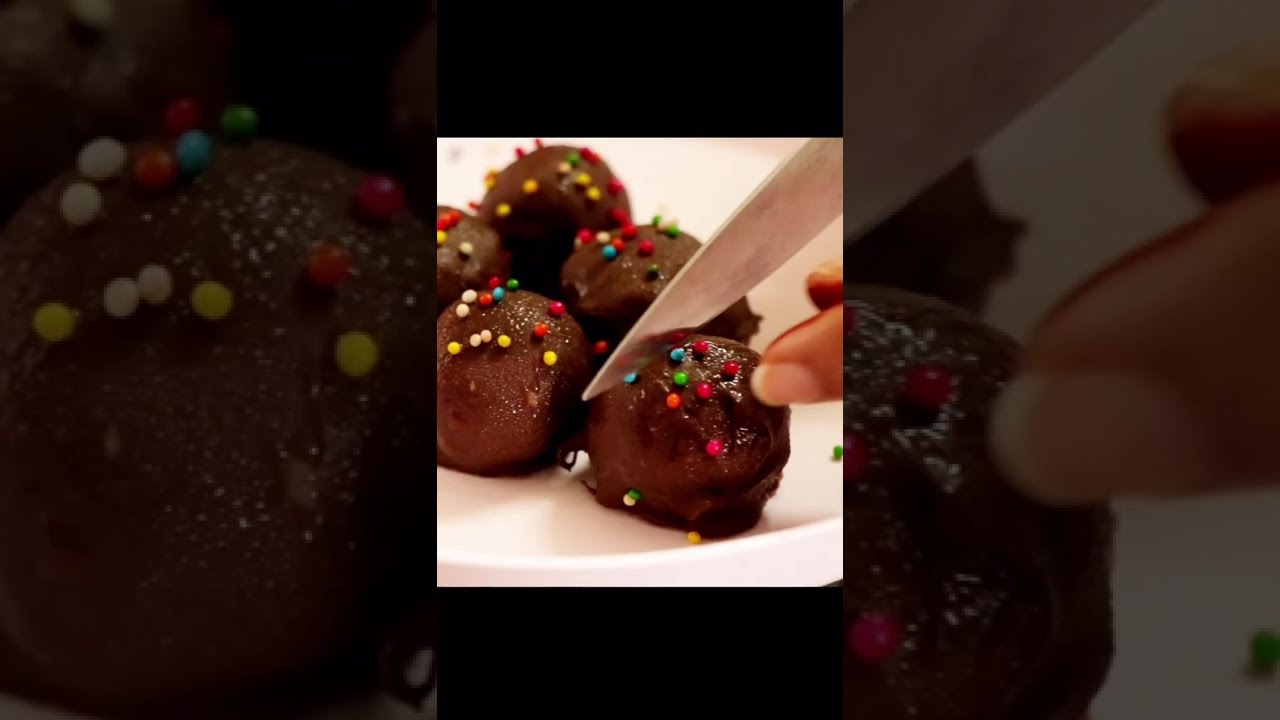 [5Min] 3 Ingredients Chocolate Ball Recipe Without Cooking?? No Bake Instant Dessert Recipe #shorts