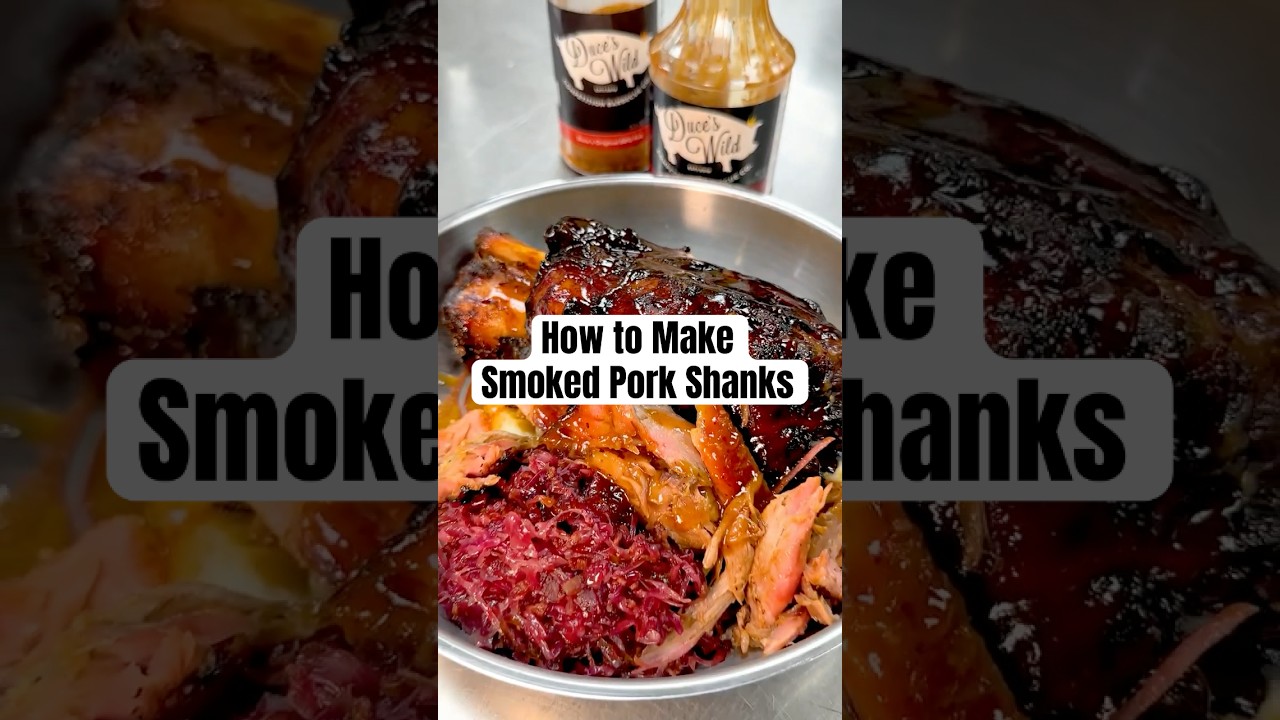 Smoked pork shanks done right! #bbq #oktoberfestrecipes #porkshank #porkrecipes #meat #cooking