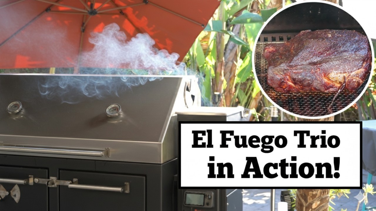 BBQ Pork Shoulder on El Fuego Trio in Offset Mode! Pulled Pork, Boston Butt