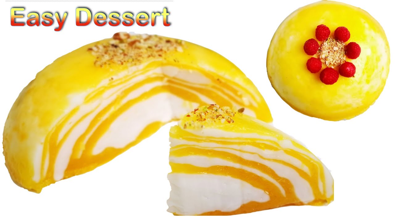 Easy Dessert Recipe || Orange Milk Pudding / Orange Marble Pudding