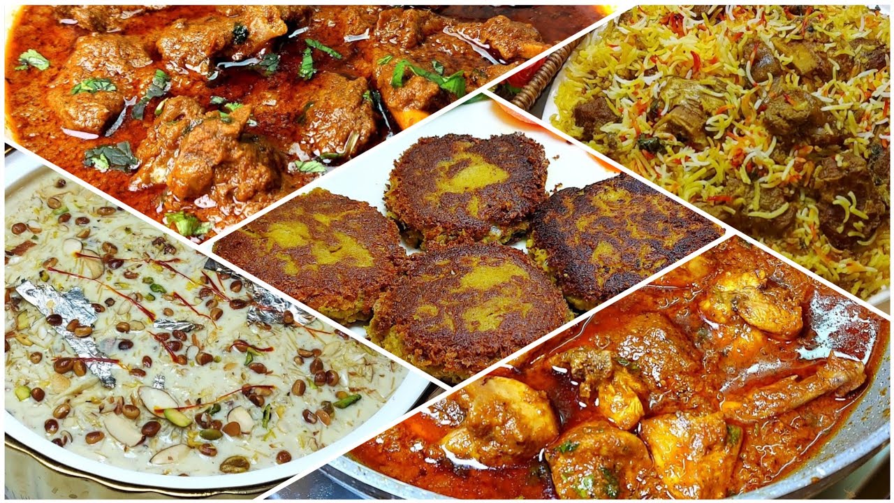 Eid Dawat Special Recipes-Sheer Khurma, Hyderabadi Shami & Nizami Mutton, Beef Biryani,Chicken Curry