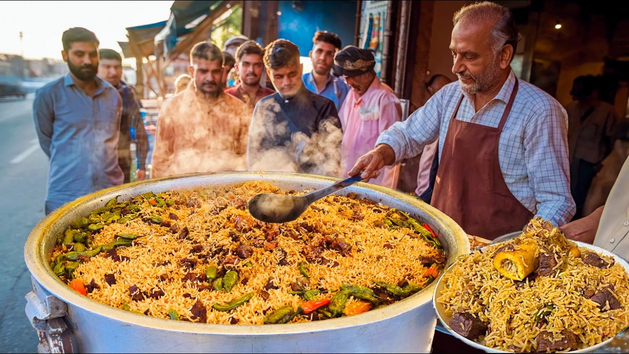 LEGENDARY BANNU BEEF PULAO RECIPE | 350+ KG  MOST GIANT PAKISTANI MEAT PULAU | PAKISTAN STREET FOOD